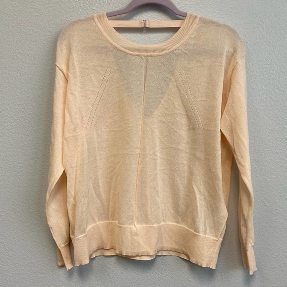 Sandro Ania Peach Color Cotton-Mix Lightweight Sweater Size 2, US Medium - Picture 3 of 14